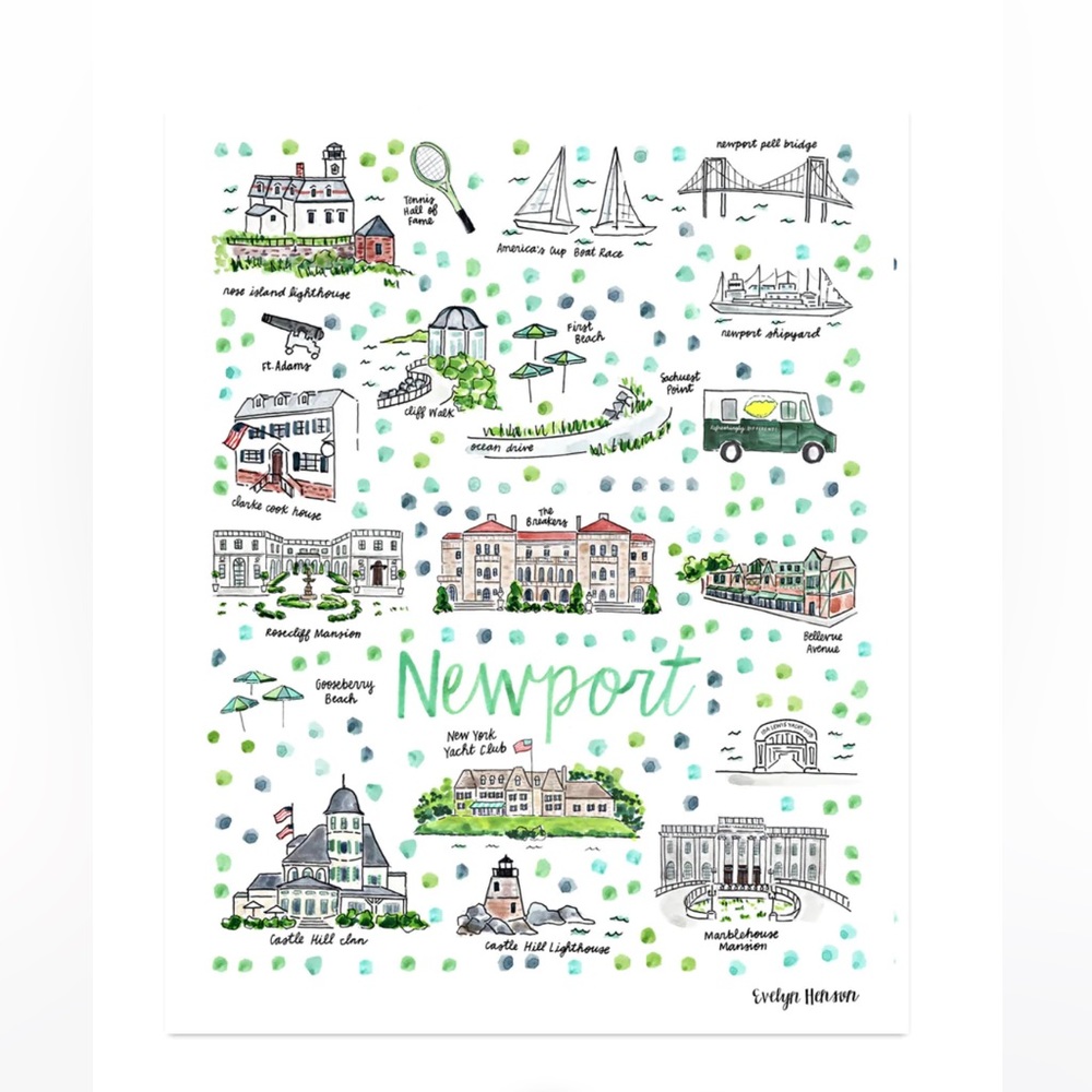 NWT Evelyn Henson “Newport” Print